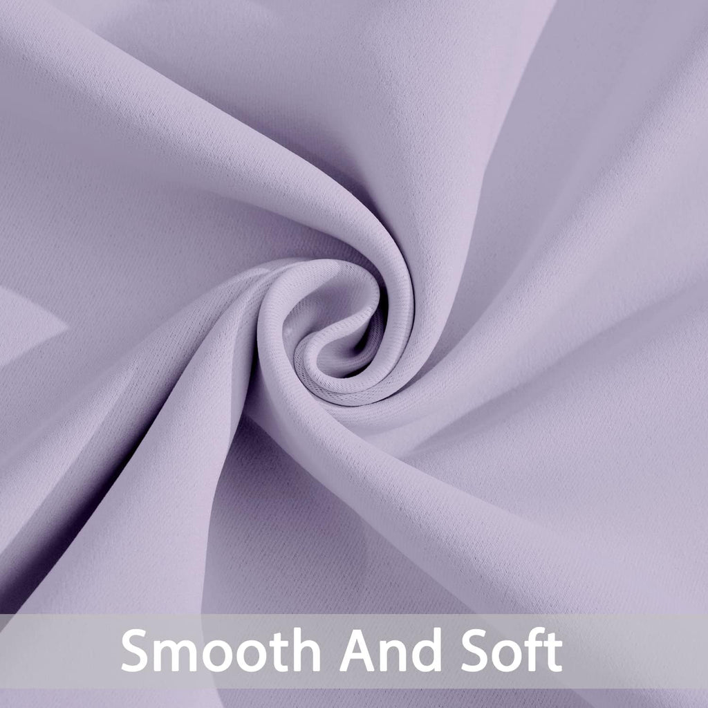 Yakamok Blackout Curtains Room Darkening Thermal Insulated Window Panels, Solid Grommet Top Drapes for Bedroom/Living Room(70Wx84L, Lilac…