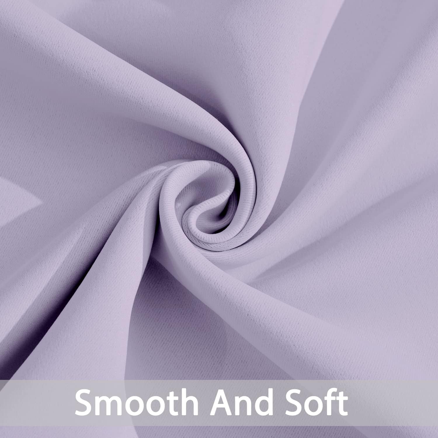 Yakamok Blackout Curtains Room Darkening Thermal Insulated Window Panels, Solid Grommet Top Drapes for Bedroom/Living Room(70Wx84L, Lilac…