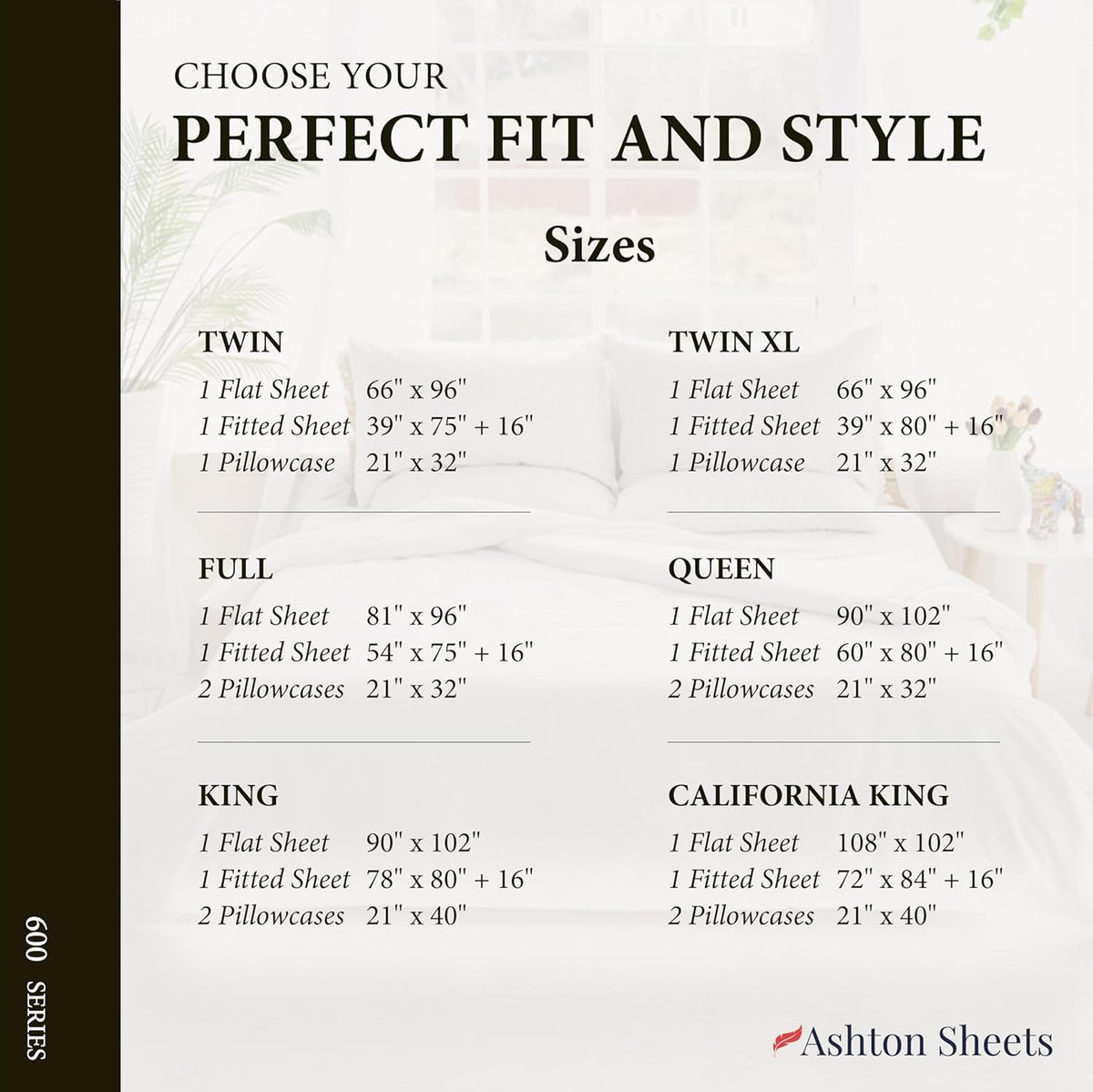 AshtonSheets 100% Egyptian Cotton Full Size Sheet Set - 600 Series Refined Collection Sheets Set for Full Size Bed (4 PC, Light Blue), Soft…