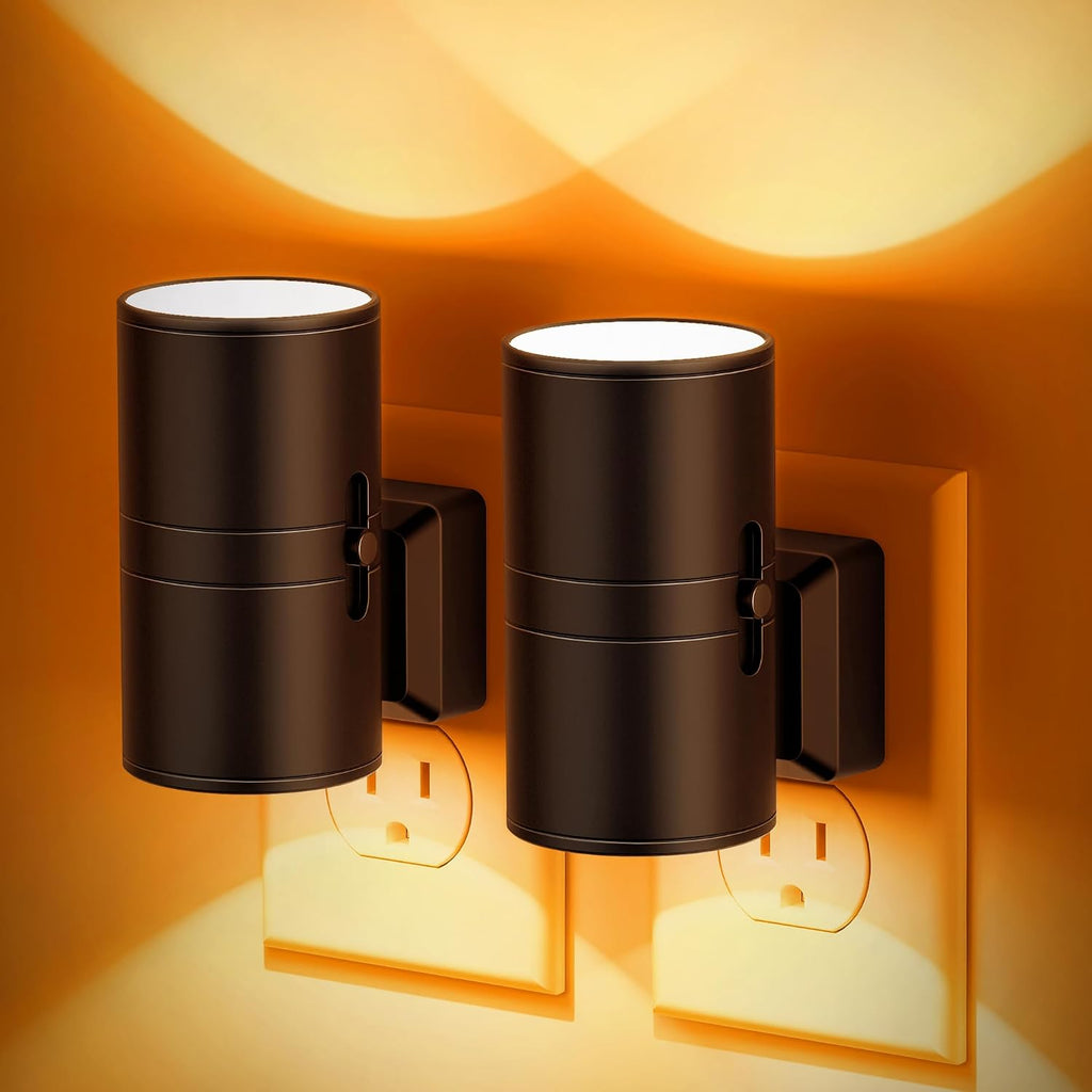 Amber Night Lights Plug into Wall, Dimmable Night Light Plug in, Modern Night Lights Auto On/Off, Amber Night Light 2000K, 0-100LM…