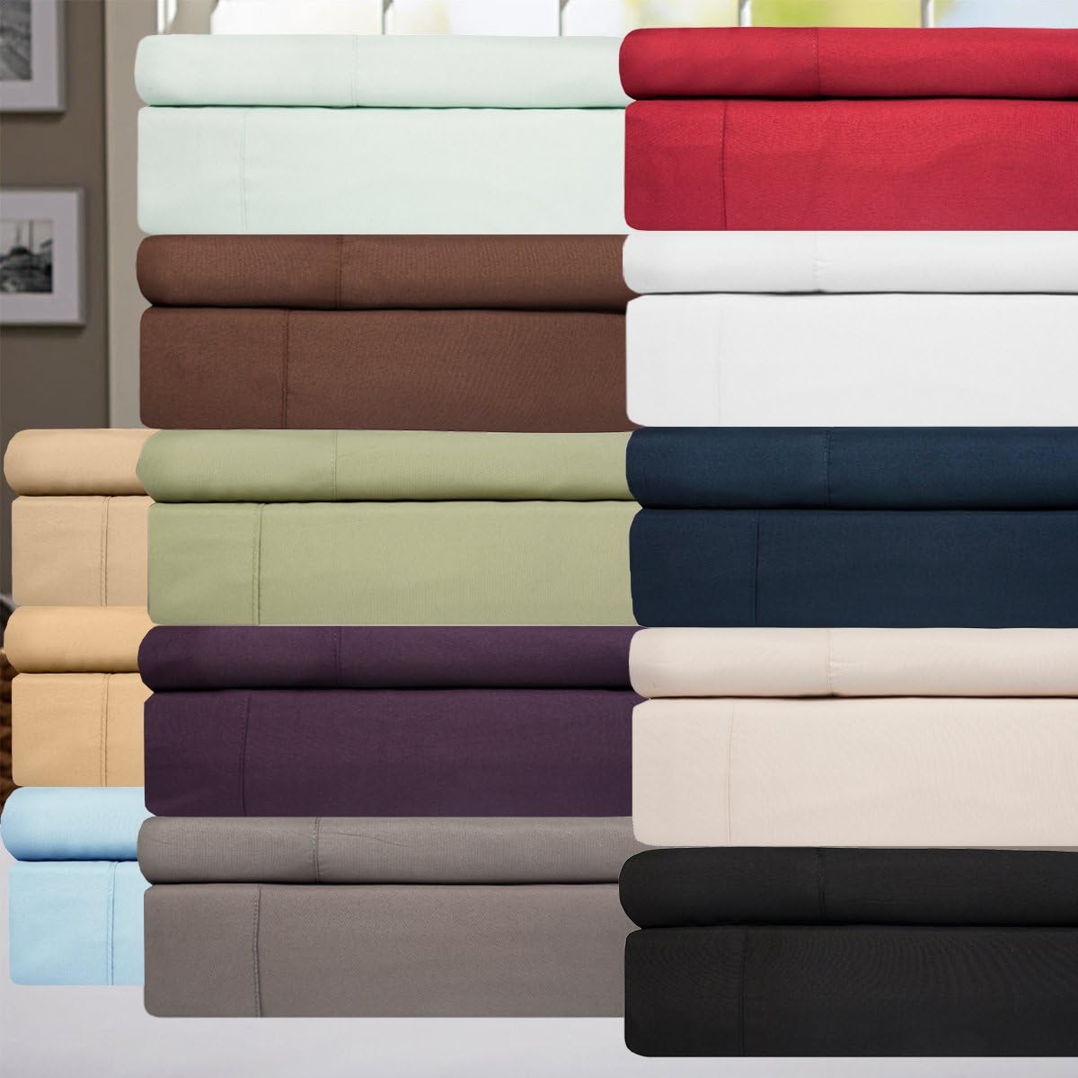 Cal King Size Bed Sheets - 6 Piece 1500 Supreme Collection Fine Brushed Microfiber Deep Pocket California King Sheet Set Bedding - 2…