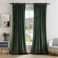 MIULEE Olive Green Velvet Curtains Thermal Insulated Blackout Curtain Drapes for Bedroom Living Room Darkening 120 Inches Long Curtains…
