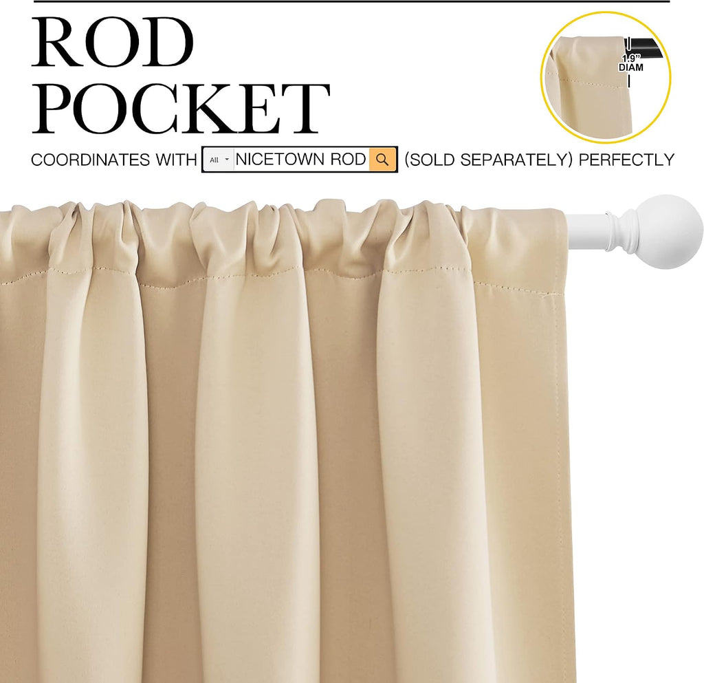 NICETOWN Room Darkening Curtains for Bedroom - Home Decoration Privacy Protection Thermal Insulated Solid Drapes/Draperies for Sliding…