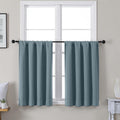 Gwine Stone Blue Short Curtains 36 Inches Long, Small Half Window Curtains Thermal Insulated Room Darkening Blackout Curtain for Bathroom…
