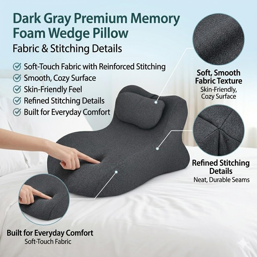 MOYEE Couples Pillow – 27° Lift Sweet Spot Wedge Cushion, Rebound Memory Foam Support for Hip, Back & Neck Comfort, Comfort & Support…