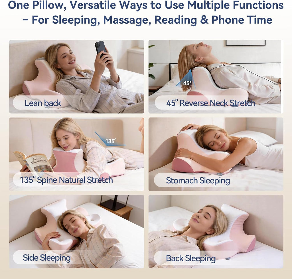 AiSleep Reading Pillow for Bed, Leaning, Lying and Prone, Memory Foam Bed Wedge Pillow for Headboard, Ergonomic Bed Wedge Pillow for Sleepi…