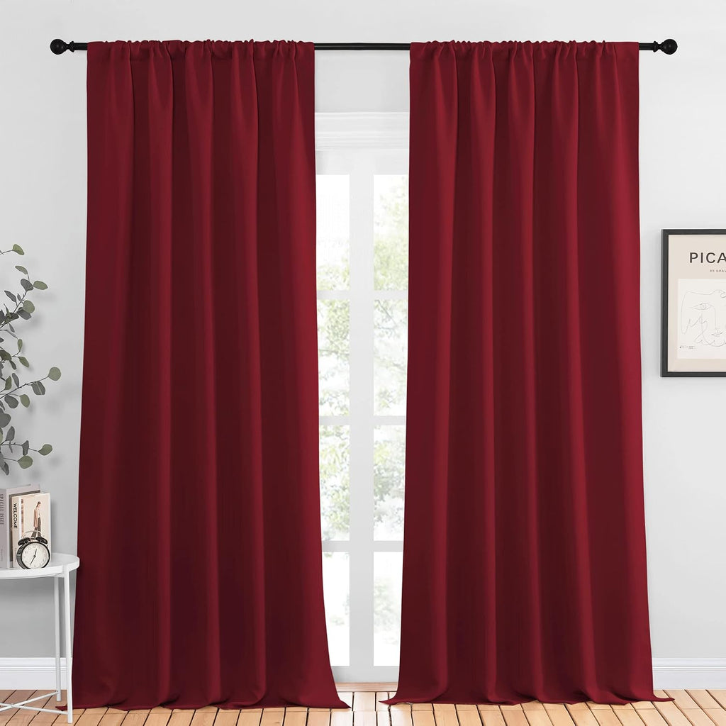 NICETOWN Living Room Curtains for Window - Energy Efficient & Noise Reducing Thermal Insulated Rod Pocket Blackout Drapes/Draperies for…