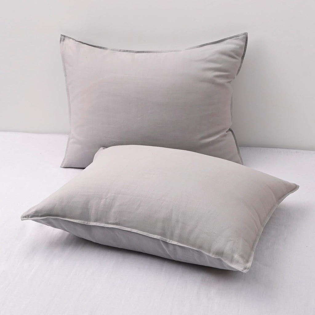 Chuffed Linen Pillowcases 2 Pack 100% Linen Standard Pillow Cases, Breathable and Cooling Washed Pillowshams with Zipper Closure, 20x26 Inc…