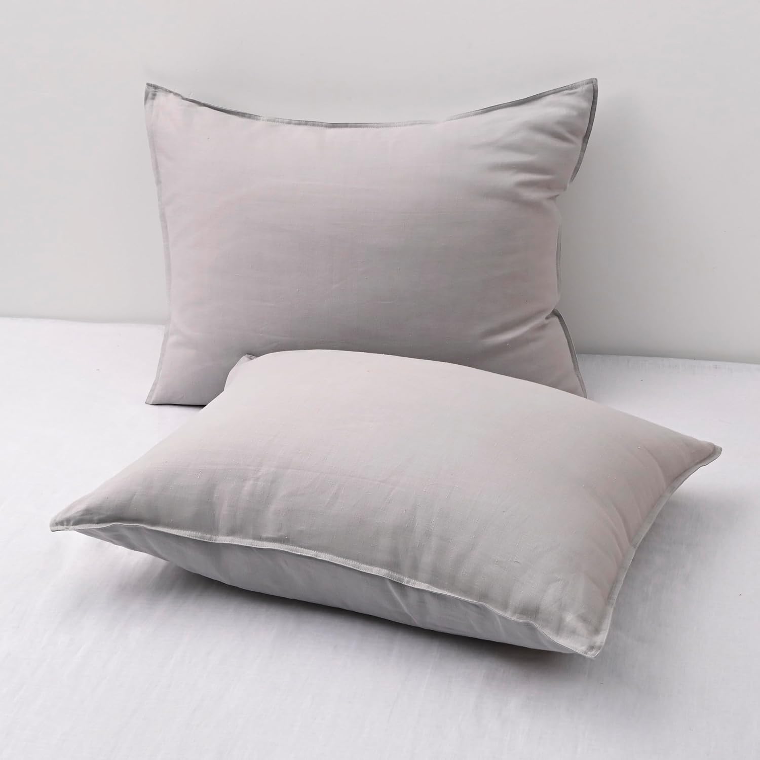 Chuffed Linen Pillowcases 2 Pack 100% Linen Standard Pillow Cases, Breathable and Cooling Washed Pillowshams with Zipper Closure, 20x26 Inc…