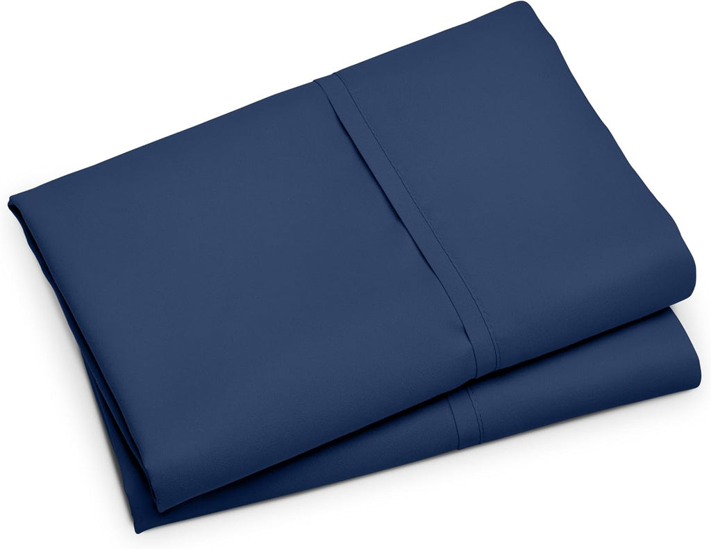 BareHome Bare Home Microfiber Pillow Cases - King Size Set of Two - Cooling Pillowcases - Double Brushed - Dark Blue Pillowcases 2 Pack - E…