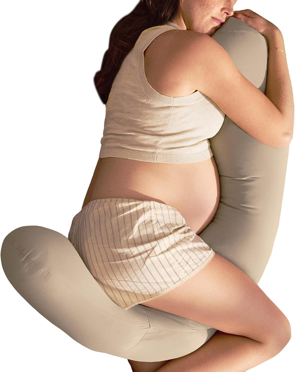 Frida Mom Compact Support 4-in-1 Pregnancy Pillow, Cooling Pregnancy Pillow, Twist & Bends into 4 Shapes for Comfort & Full Body Support, C…