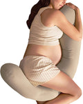 Frida Mom Compact Support 4-in-1 Pregnancy Pillow, Cooling Pregnancy Pillow, Twist & Bends into 4 Shapes for Comfort & Full Body Support, C…