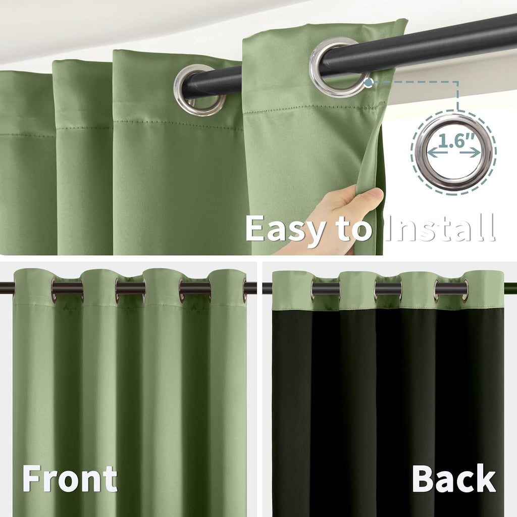 BGment Blackout Curtains 95 Inches Long 2 Panels Set for Living Room, Thermal Insulated 100% Light Blocking Curtains&Drapes, Grommet Soundp…