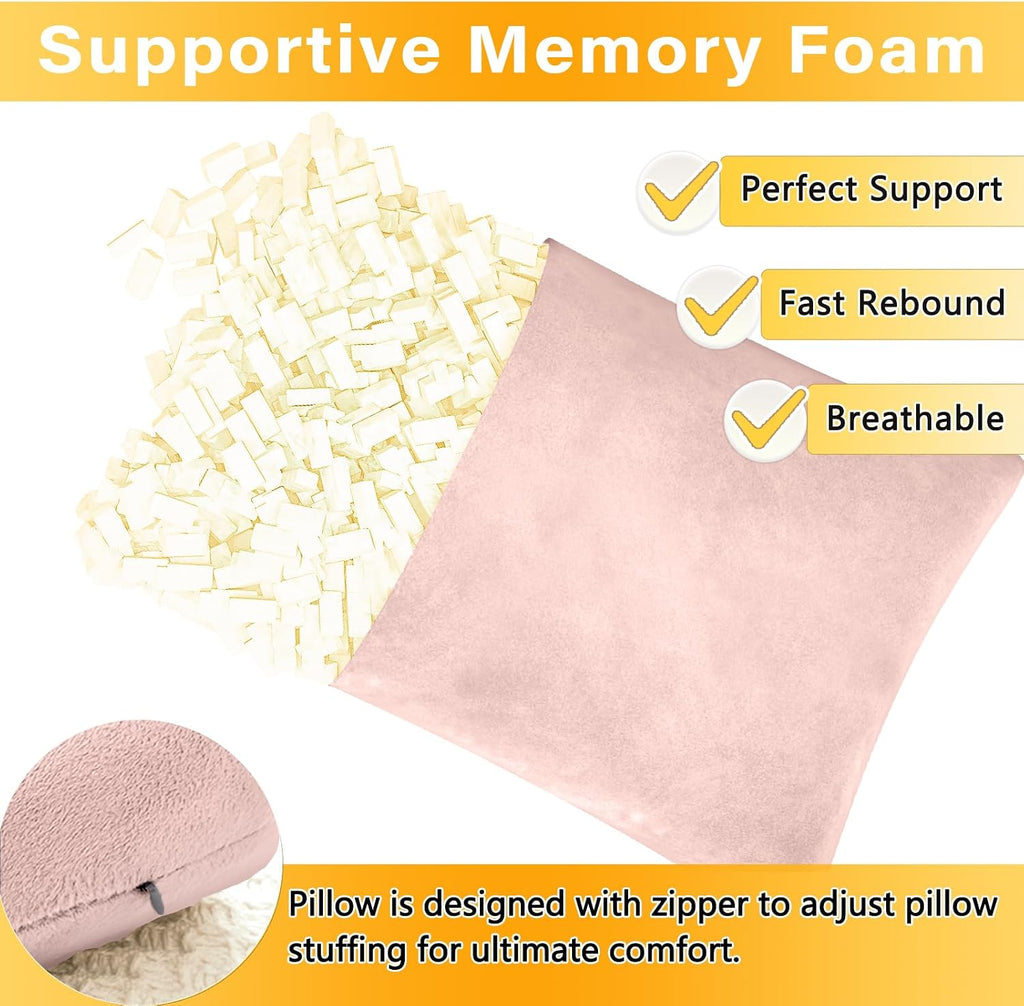 1 MIDDLE ONE 2 Pack Small Pillow, Memory Foam Mini Pillow 11 X 7 Inches for Travel, Sleeping, Nap and Neck, Knee, Lumbar Support, Tiny…