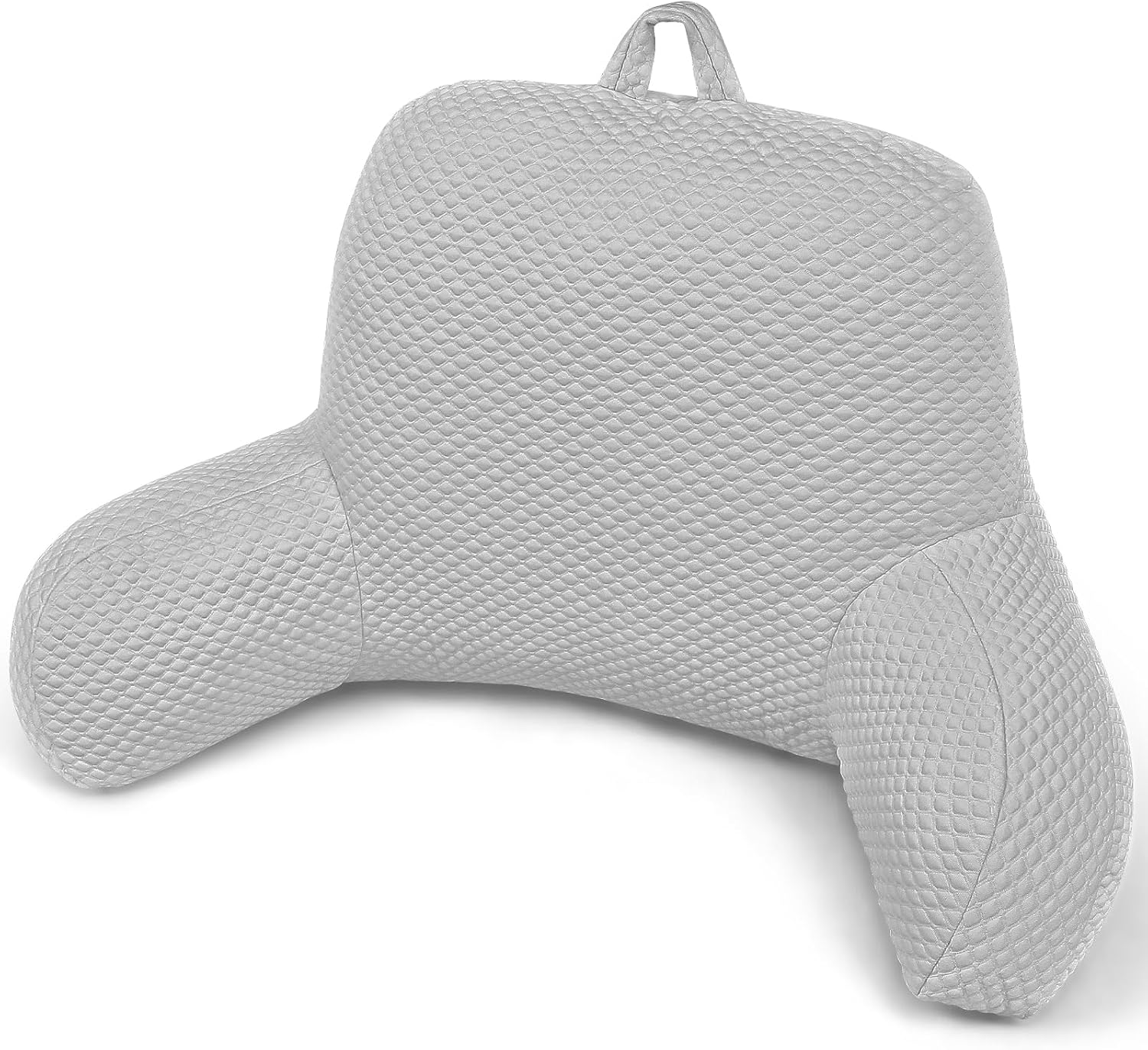 Reading Pillow, Ice Silk Bean Back Support Pillow for Bed Sitting Up, Large Bed Rest Pillow with Arms for Adults, Back Support Pillow for…