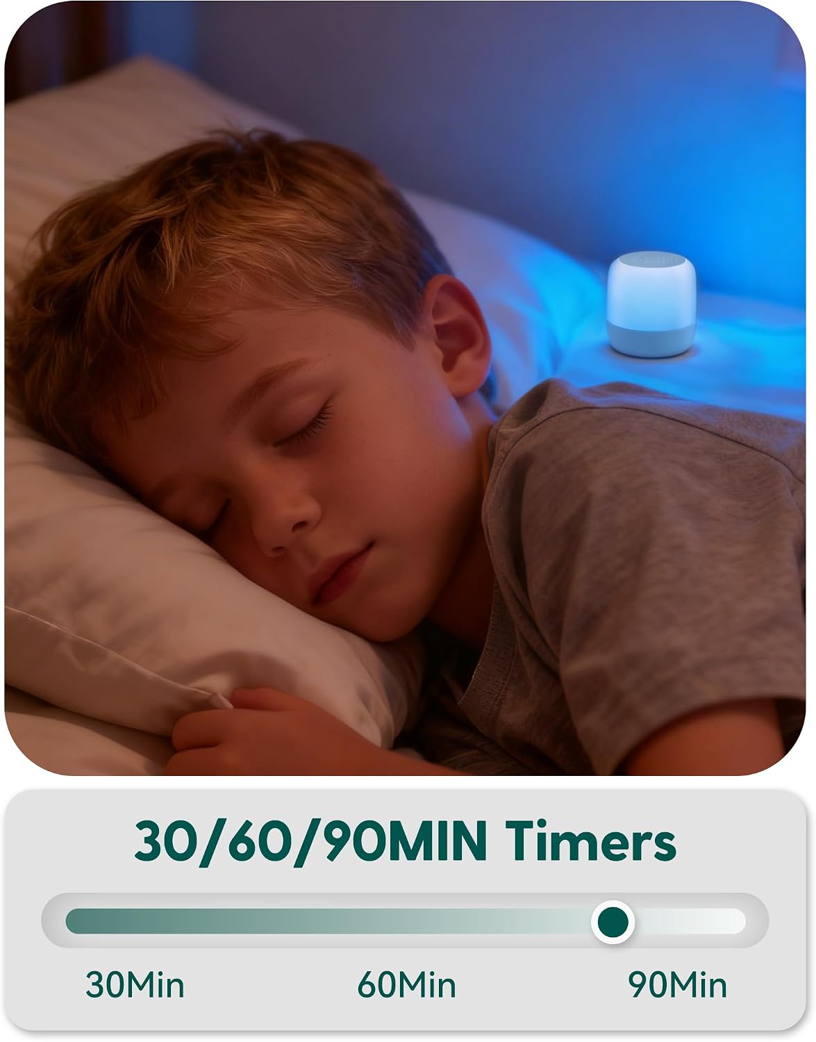 Babelio Pocket Glow White Noise Sound Machine - Upgraded 9 Color Night Lights, 20 Non-Looping Sounds, Timer & Memory Function, Portable for…
