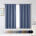 WelvetBLK Denim Room Darkening Curtains for Bedroom Living Room 45 Inch Length 2 Panels Set, Soft Solid Thermal Insulated Rod Pocket Short…