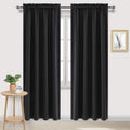 Dwcn Blackout Curtains Room Darkening Thermal Insulated Bedroom Curtains Window Curtain Panels, 52 x 84 inches Long, Set of 2 Black Rod Poc…