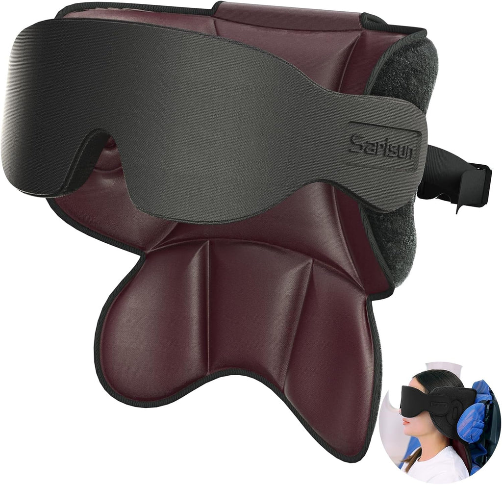 SARISUN Travel Pillows for Airplanes, Airplane Pillow with Sleep Eye Mask, 360° Support Headrest, Travel Essentials, Adjustable Airplane…