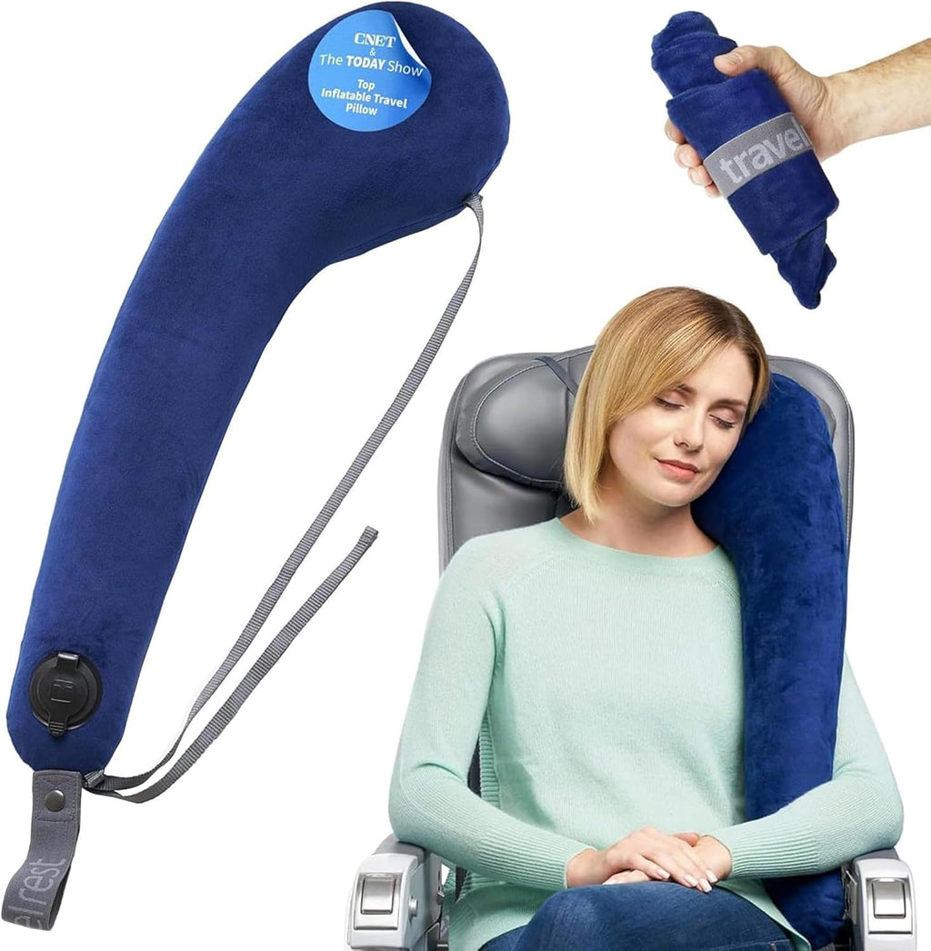 TRAVELREST All-in-One Travel Neck Support & Body Pillow - Airplane Pillow for Long Flight Comfort, Travel Essentials, Sleeping…