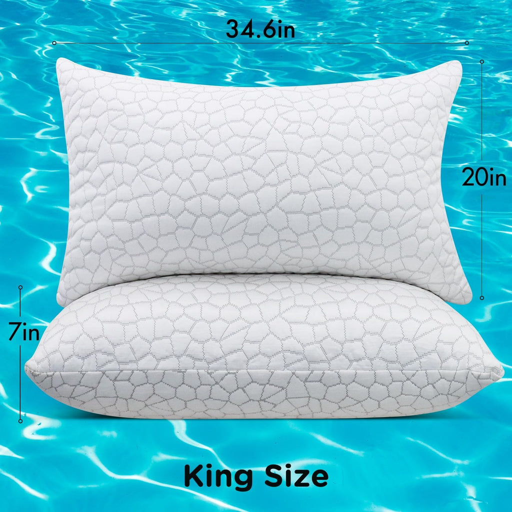 Supamodern Cooling Pillow King Size 1 Pack, Adjustable Bed Pillows for Sleeping, Luxury Shredded Memory Foam Pillows, Soft Yet Supportive F…