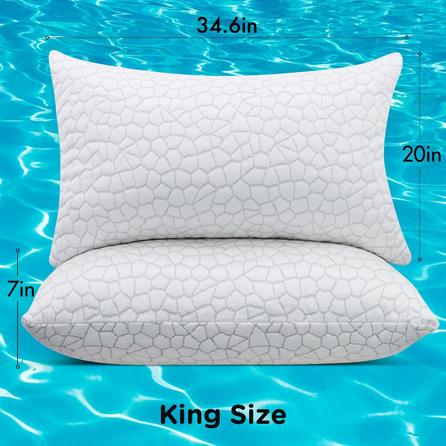Supamodern Cooling Pillow King Size 1 Pack, Adjustable Bed Pillows for Sleeping, Luxury Shredded Memory Foam Pillows, Soft Yet Supportive F…