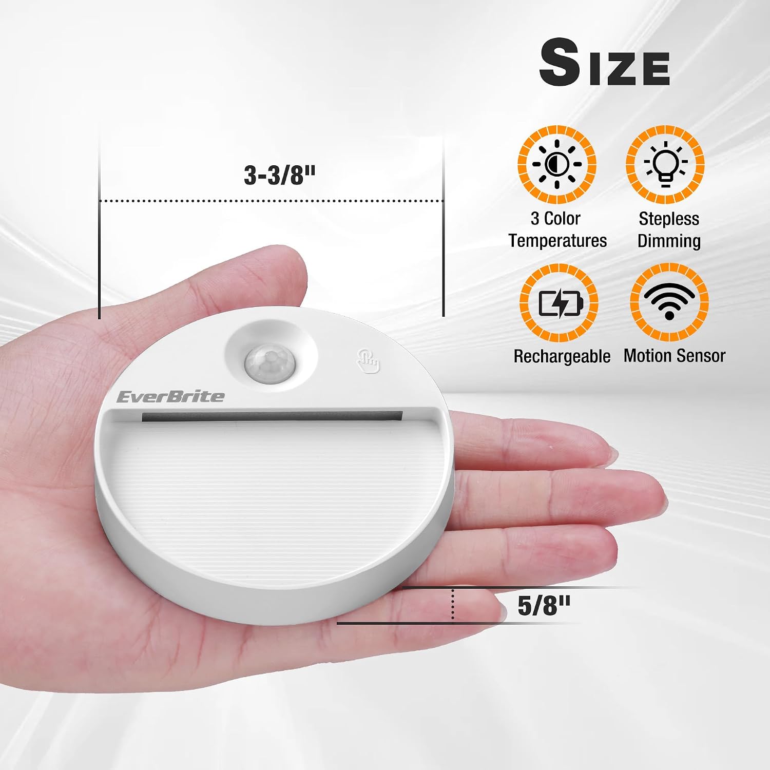 EverBrite Rechargeable Round Motion Sensor LED Night Light, Motion Activated LED Night Light with 3 Lighting Modes, Touch Control, 3…