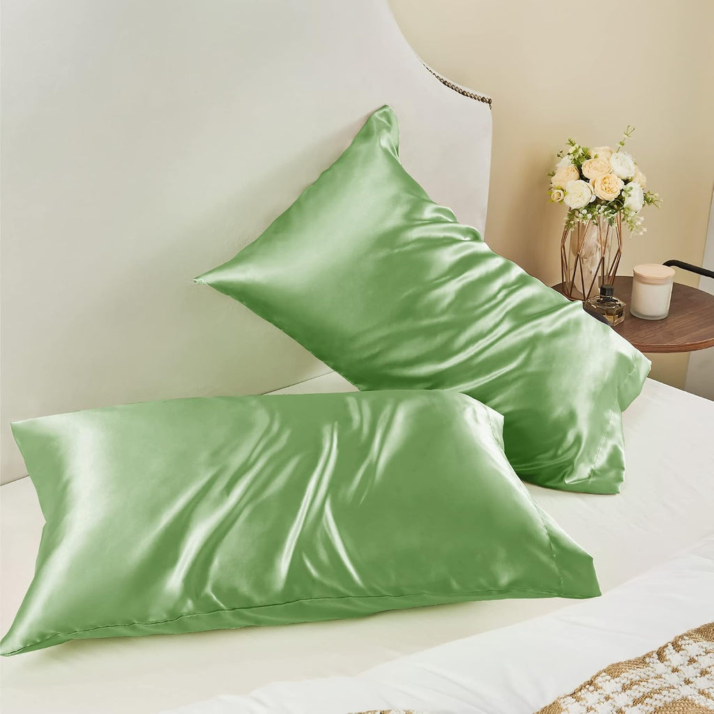Bedelite Satin Pillowcase for Hair and Skin, Super Soft and Cooling Similar to Silk Pillow Cases 2 Pack with Envelope Closure, Gift for Wom…
