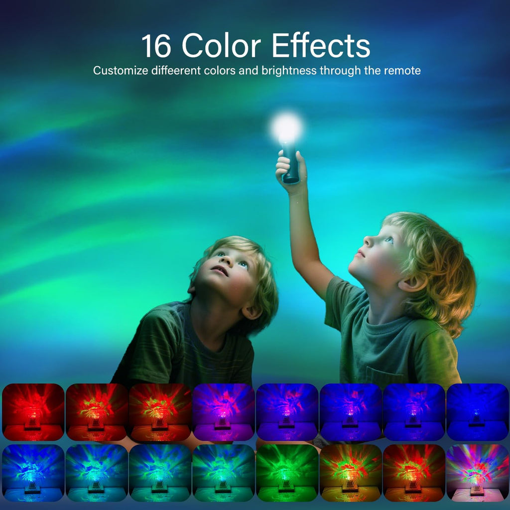 VoMii Northern Lights Projector,16 Colors Luminorthe Cube Lamp with Dynamic Wave Effect, Aurora Glow Lamp Ambient Lighting with Remote for…