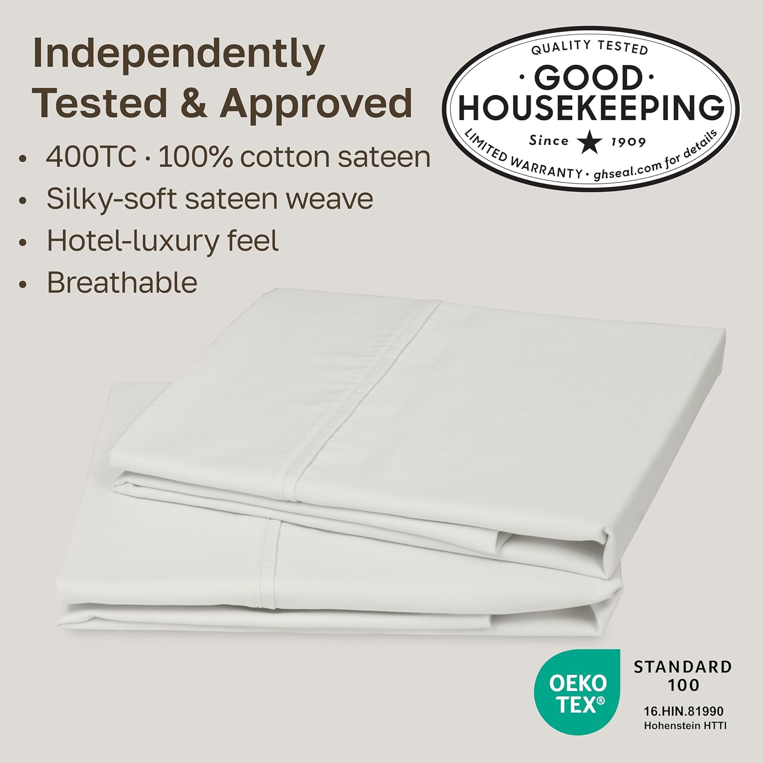 CaliforniaDesignDen California Design Den King Size Pillowcase Set - 400 Thread Count, 100% Cotton Sateen, Set of 2 Pillow Covers, Soft and…