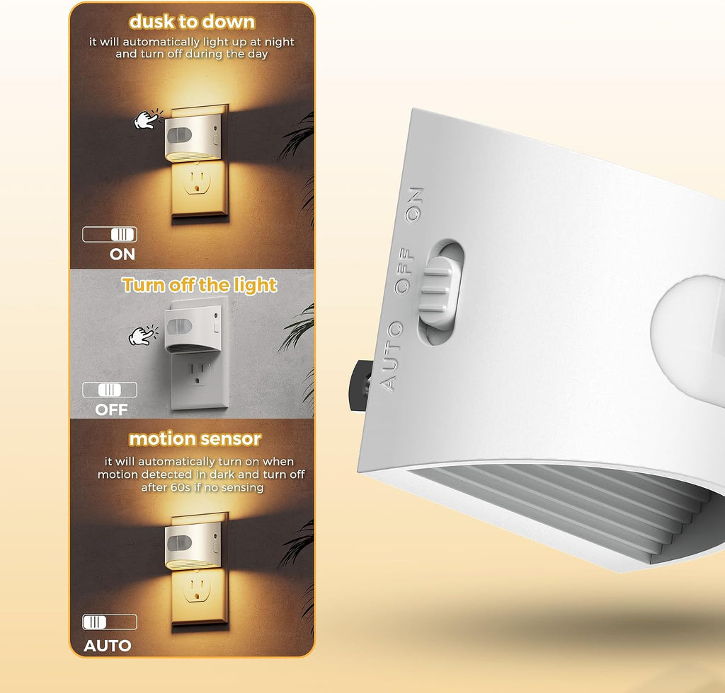 L LOHAS LED Motion Sensor Night Light, Dusk to Dawn & Motion Activated LED Night Light, Night Lights Plug into Wall with 30-100lm…