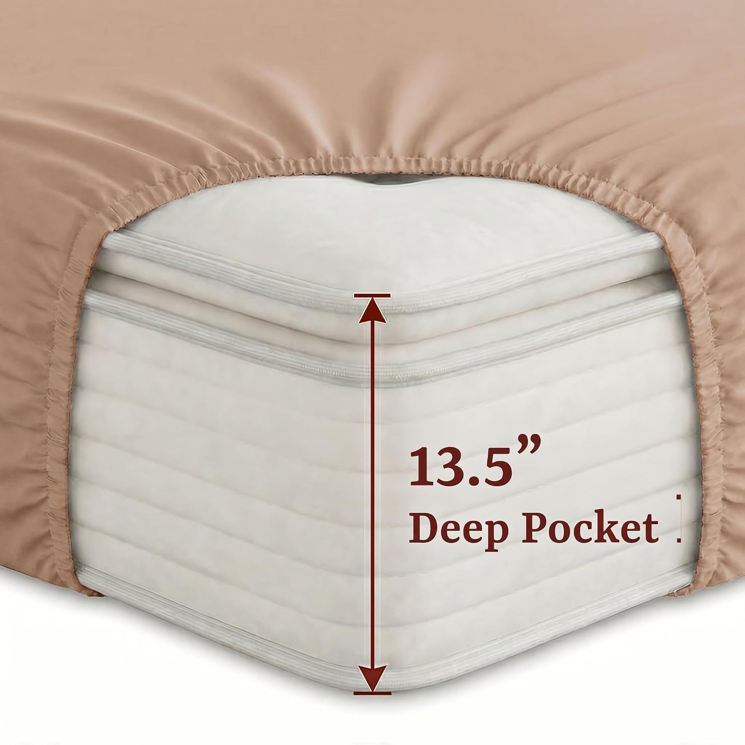 Perupima Peru Pima 285 Thread Count Percale King Sheet Set - 100% Peruvian Pima Cotton, 4 Piece (Flat, Fitted, 2 Pillowcases) - Cooling, Cr…