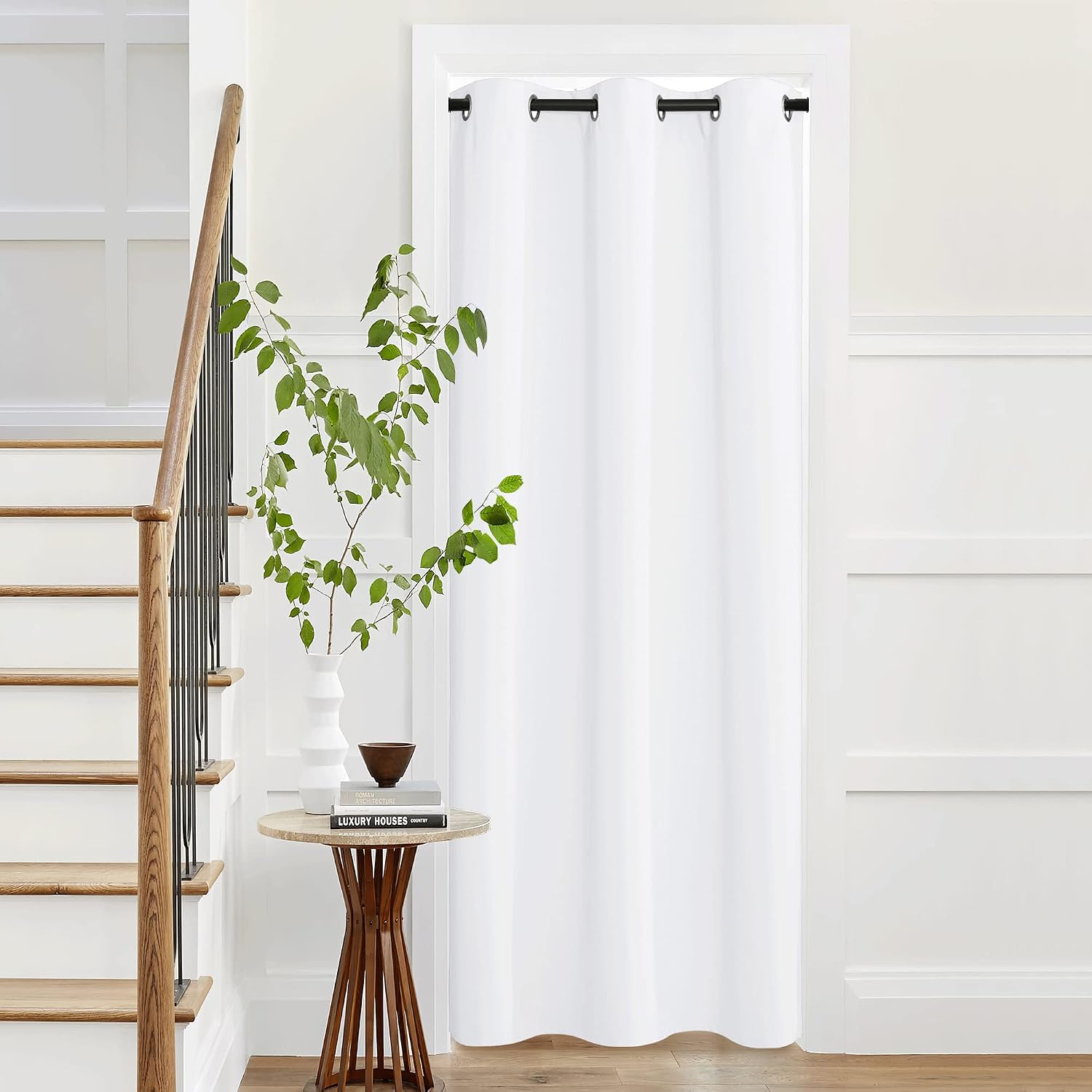 Nicetown Pure White Room Darkening Curtains for Bedroom, Thermal Insulated Grommet Window Curtains for Bathroom, French Door Curtain for Do…