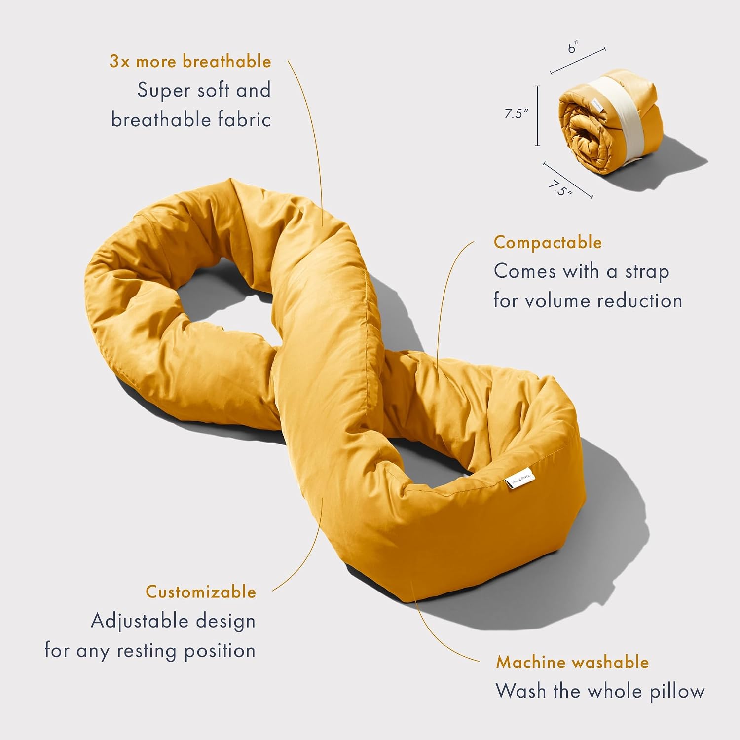Huzi Infinity Pillow - Travel Neck Pillow - Versatile Soft 360 Support Scarf - Machine Washable - Home Travel Flight Road Trips Airplane…