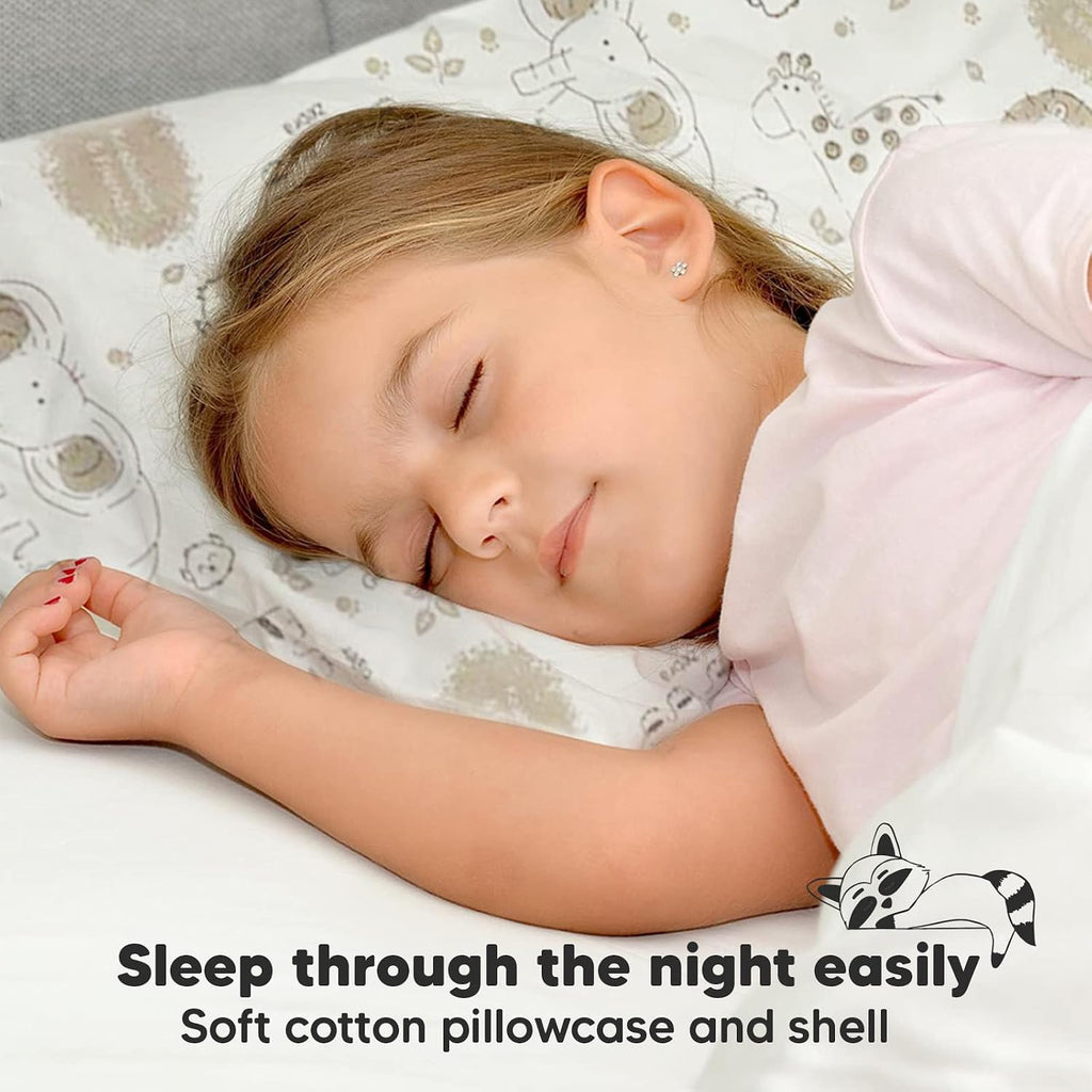 Toddler Pillow with Pillowcase - 13x18 My Little Dreamy Kids Travel Bed Pillows for Sleeping, Organic Cotton Small Pillowcase, Soft &…