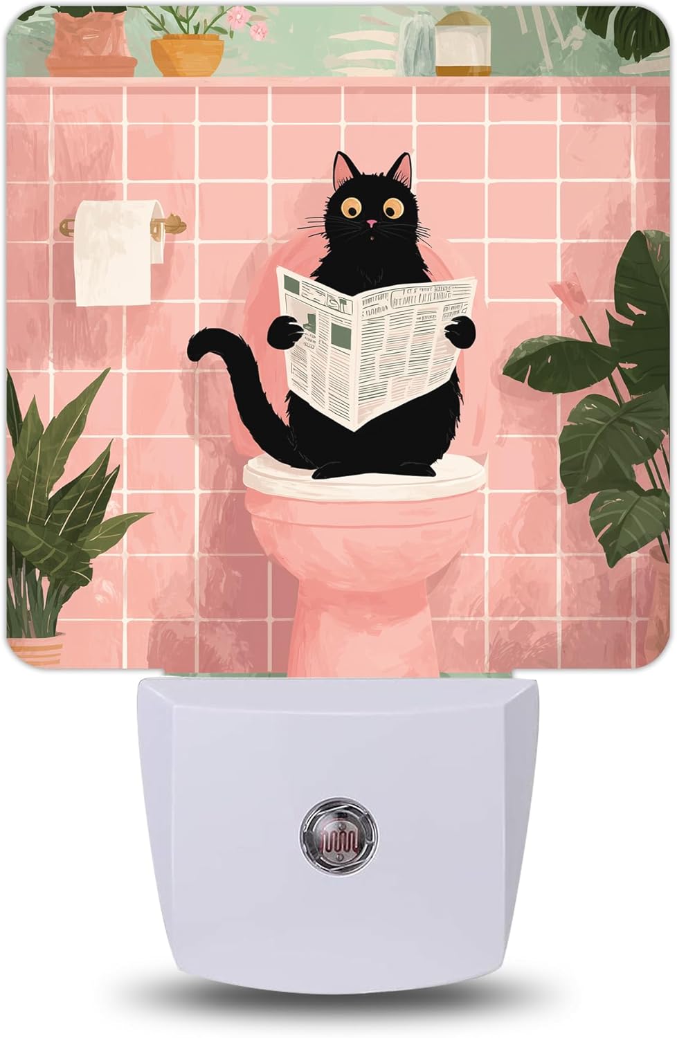 Night Light, Black Cat Bathroom Night Lights Plug into Wall for Bedroom Bathroom Hallway Kitchen, Dusk to Dawn Sensor Decorative Gift for…