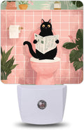 Night Light, Black Cat Bathroom Night Lights Plug into Wall for Bedroom Bathroom Hallway Kitchen, Dusk to Dawn Sensor Decorative Gift for…