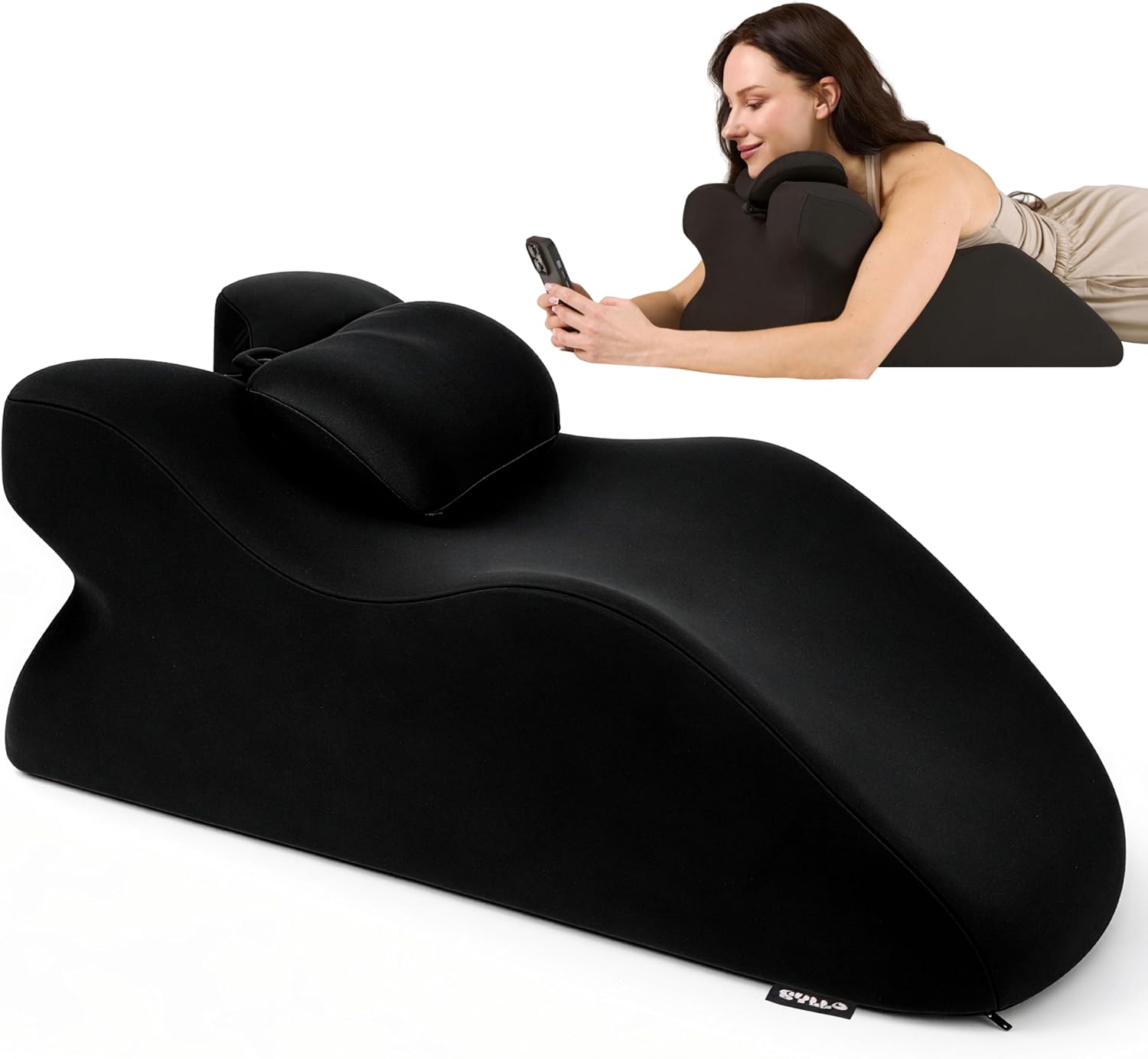 SYLLO Ergonomic Memory Foam Wedge Pillow | Multi-Functional 27° Angle Reading Pillow | Ideal Wedge Support for Back, Legs, Reading in Bed…