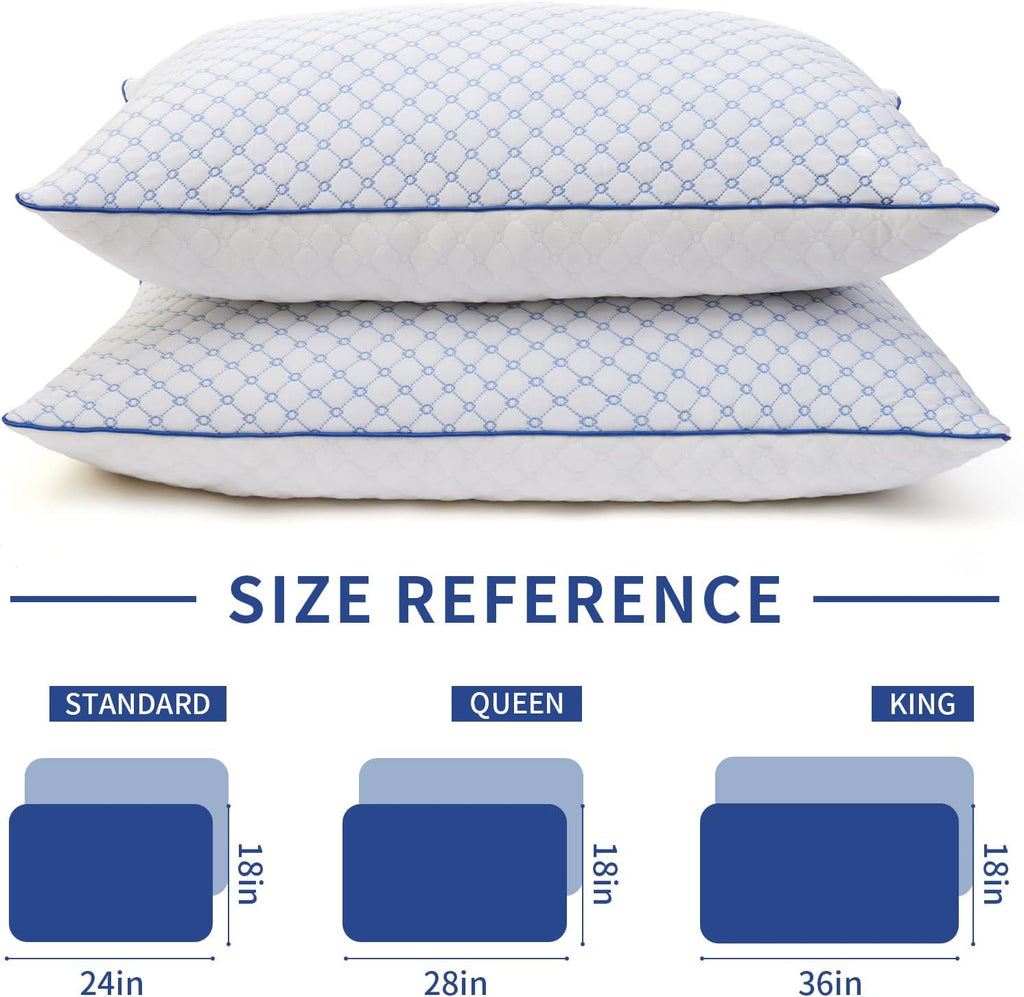 Yagamo Bed Pillows King Size for Sleeping, Soft and Supportive Bed Pillows with Memory Foam Filling for Side and Back Sleepers, Neck…