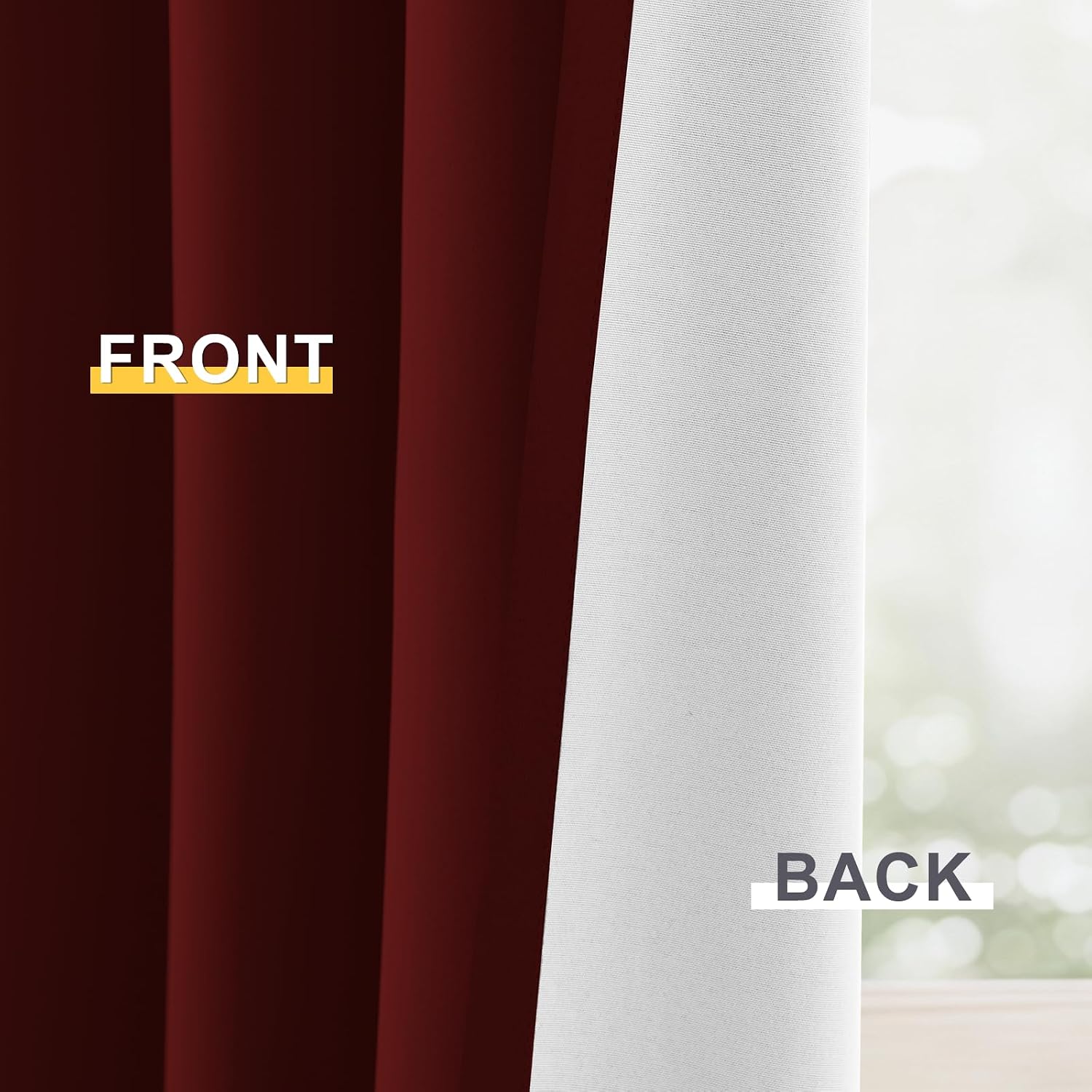 Yakamok 100% Blackout Curtain Panels 84 inches Cold and Light Blocking Drapes for Nursery, 2 Thick Layers Thermal Insulated Draperies (2 Pi…