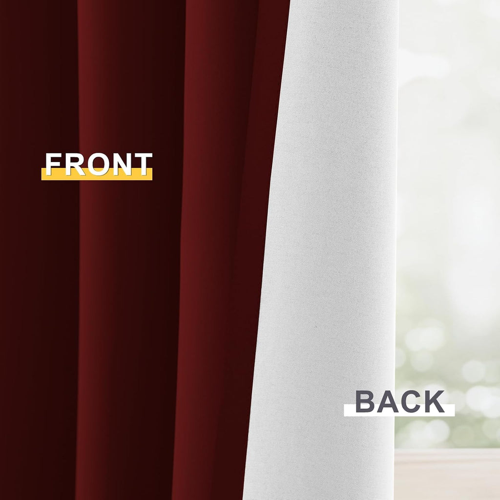 Yakamok 100% Blackout Curtain Panels 63 inches Cold and Light Blocking Drapes for Nursery, 2 Thick Layers Thermal Insulated Draperies (2 Pi…