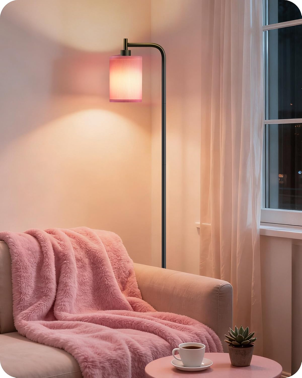 Dimmable Floor Lamp for Living Room with Remote and Foot Switch, Modern Standing, Corner Lamp,10W Bulb 3 Color Temperatures, for Bedroom…