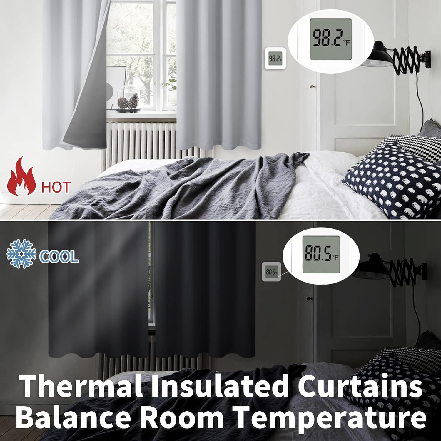 BGment Thermal Insulated 100% Blackout Curtains for Bedroom with Black Liner, Double Layer Full Room Darkening Noise Reducing Grommet Curta…