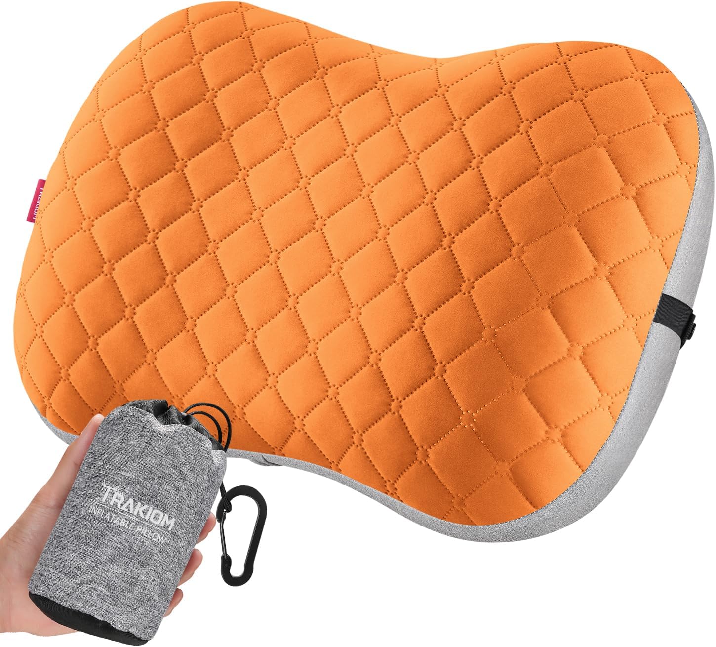 Trakiom Inflatable Camping Pillow with Carabiner, Ultralight Air Travel Pillow for Ergonomic Neck & Lumbar Support, Backpacking Pillows…