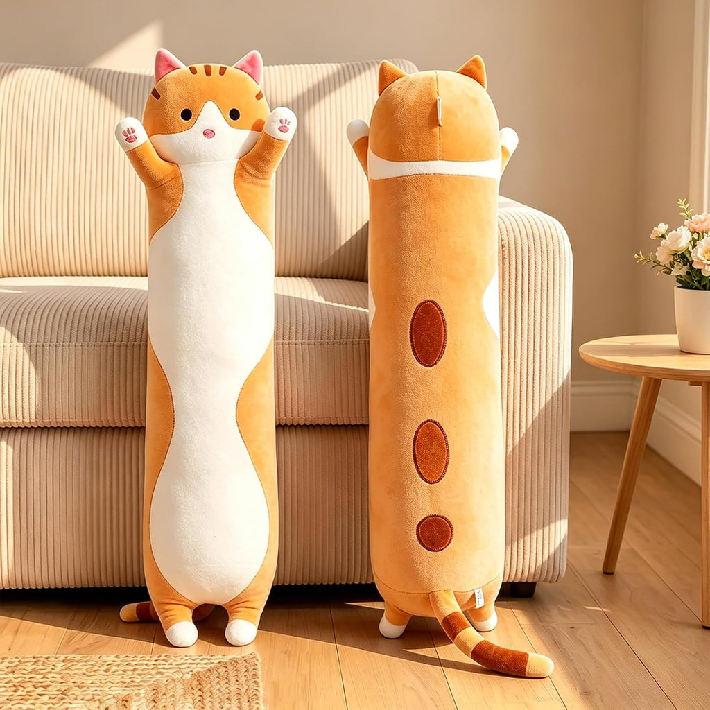 shangman Lovely Plush Cat Doll Cute Cartoon Soft Stuffed Kitten Long Throw Sleeping Pillow Toy Gift for Kids Girlfriend Multiple Size…