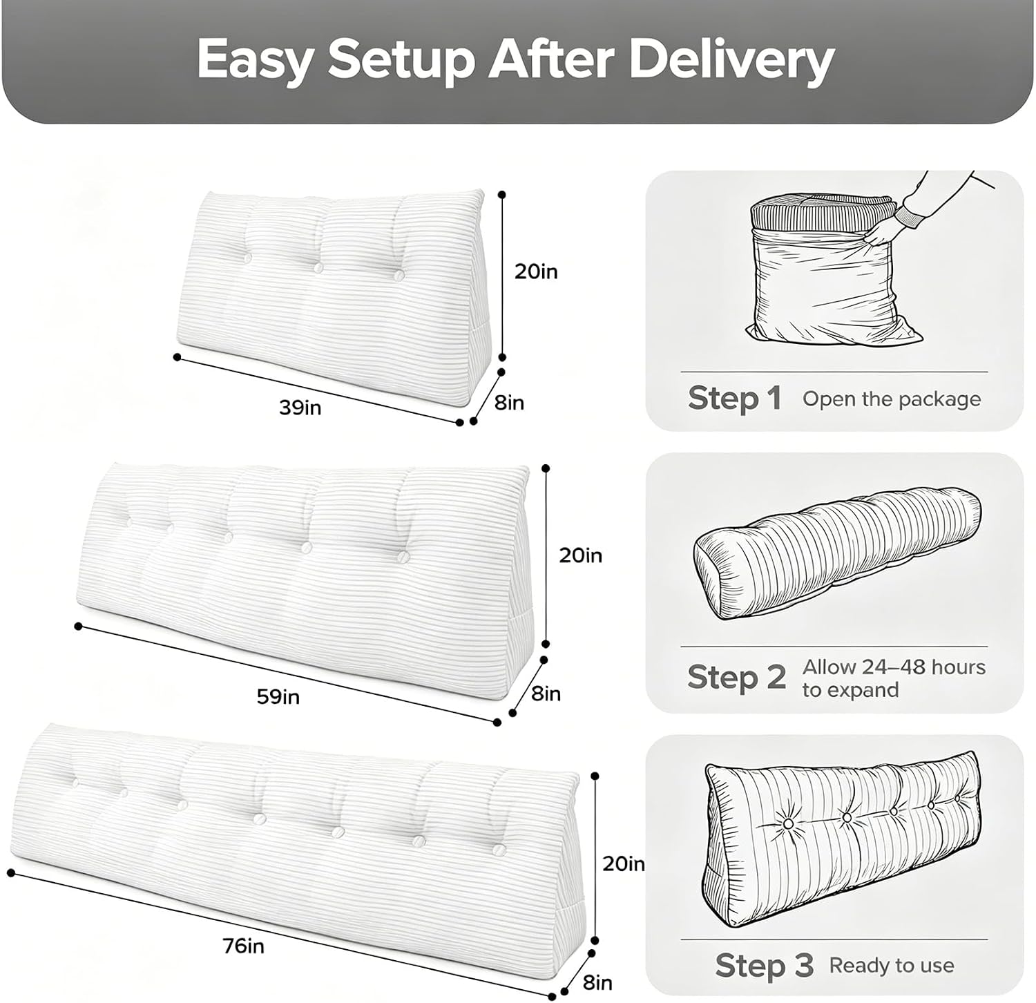 Royal Choice Headboard Pillow for Sitting Up in Bed, Queen Size Backrest Triangle Reading Pillow for Daybed, Supportive Bed Back Pillow for…