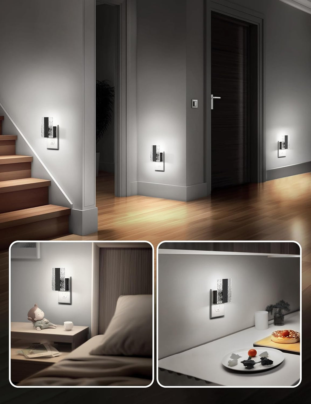 DORESshop LED Night Lights Plug Into Wall, Decorative Night Light with Dusk-to-Dawn Sensor, Dimmable Nightlights, Adjustable Brightness Nig…