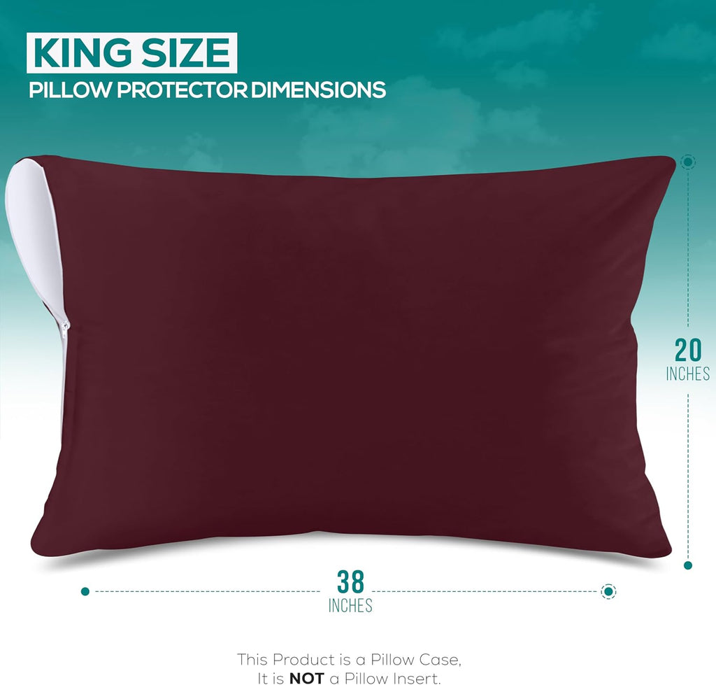 Utopiabedding Utopia Bedding 100% Waterproof Pillow Protectors with Zipper King Size (Set of 2), Bed Bug and Dust Mite Proof Zippered Pillo…