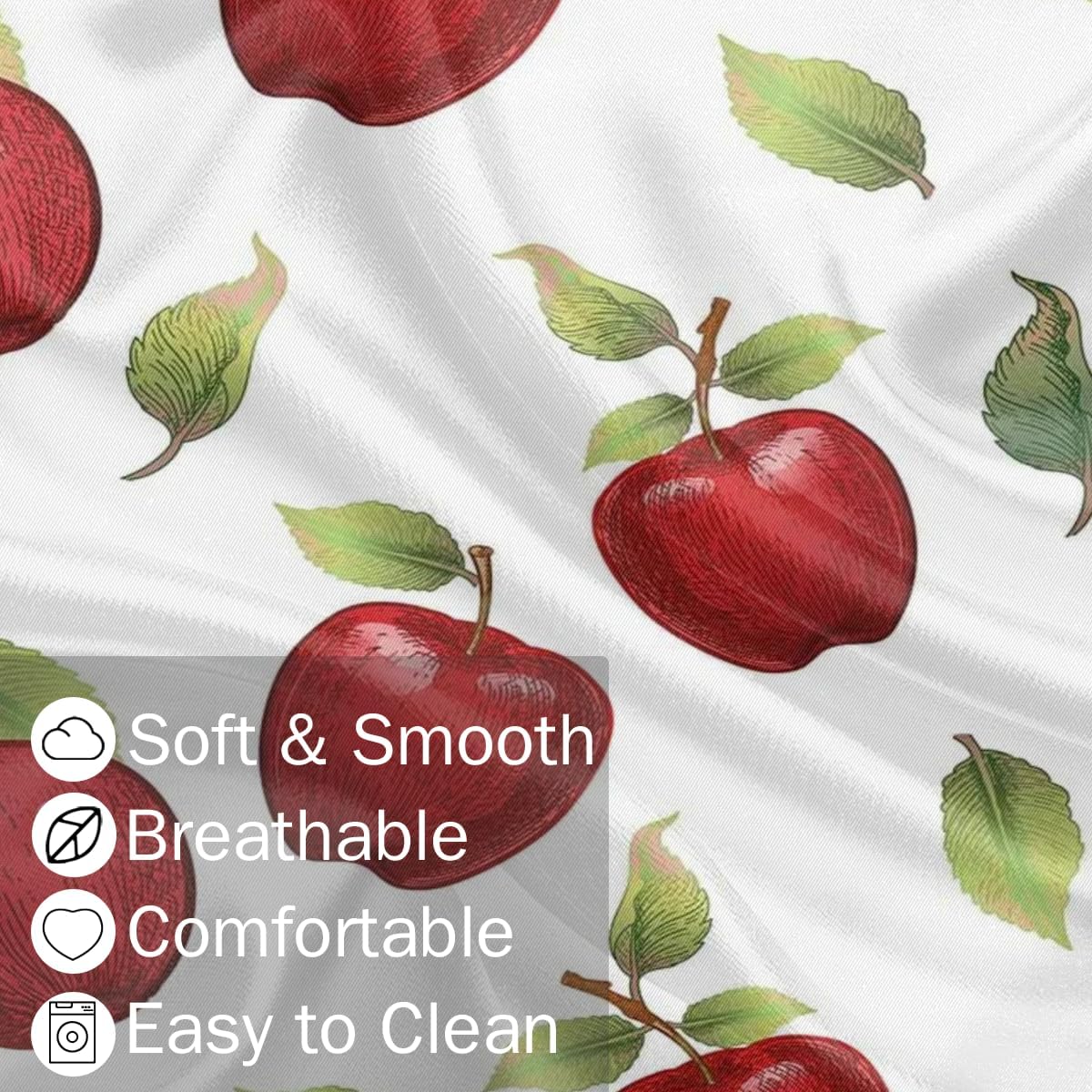 Aglebo Watercolor Apples Beautiful Body Pillow Covers Super Soft Satin Decorative Pillowcase with Hidden Zipper Cooling Breathable Case Rec…