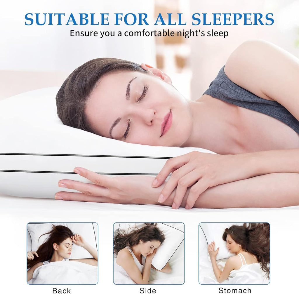 DolceLuna Pillows Queen Size Set of 2, Bed Pillows for Sleeping 2 Pack, Queen Pillows Down Alternative Hotel Luxury Pillow for Side and Bac…